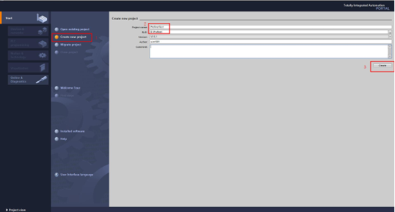 Create new project
